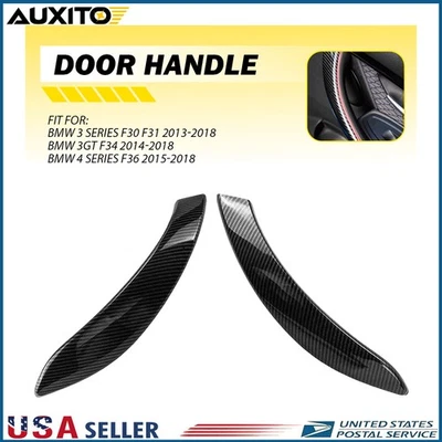 Cubierta interior de manija de puerta de fibra de carbono para BMW F30 F31 320i 328i 2013-2018 Foto 1 de 4
