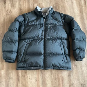 VTG Jacket Men Size XL JANSPORT Duck DOWN Feather PUFFER Coat Black Cold Winter - Picture 1 of 16