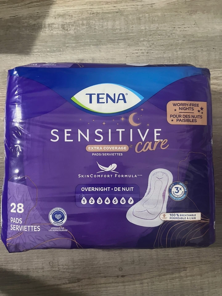 Paquete de 3 - Almohadillas para incontinencia Tena, control de la vejiga, absorción durante la noche, 84 almohadillas Foto 1 de 1