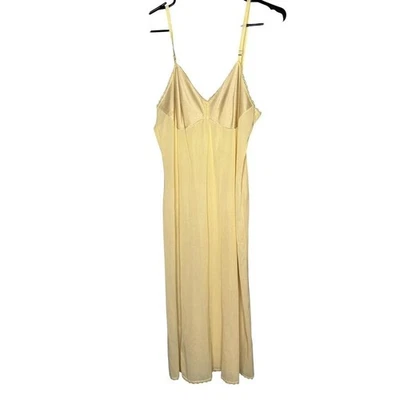 Precioso vestido sin mangas vintage amarillo crema tocador justo lencería clásico sexy Foto 1 de 4