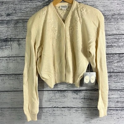 NUEVO CON ETIQUETAS-Christian Dior Separados Abotonados Bordados Suéter/Cárdigan Pequeño Foto 1 de 4