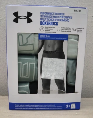 Under Armour UUSHJ063-331 Men's Sz S Multi Tech 6" Boxerjock Briefs, 3-Pack - Image 1 of 4