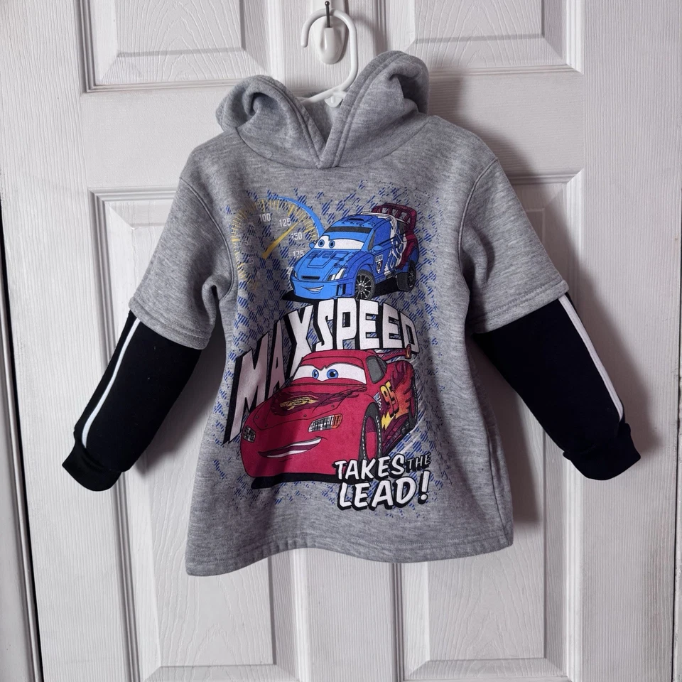 Sudadera con capucha Disney Pixar Cars Lightning McQueen Maxspeed Takes The Lead niños talla 6 Foto 1 de 4