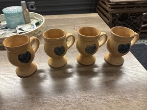 Vintage Pfaltzgraff Stoneware M.A.F.A. America 4 Pedestal Grand Mugs USA Retired - Picture 1 of 12