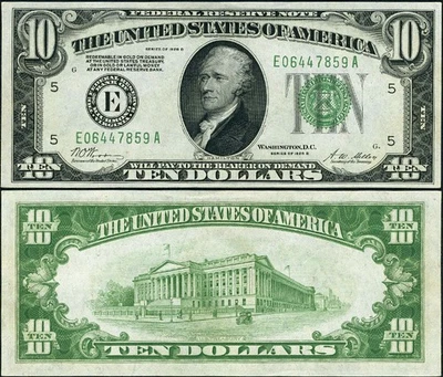 FR.  2002 E $10 1928-B Federal Reserve Note Richmond E-A Block Choice CU - Image 1 of 3