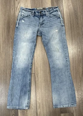 Pantalones de mezclilla rectos BKE Carter para hombre costura lavado medio azul 31R Foto 1 de 4