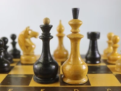 Soviet Vintage Wooden Chess Set. Made in USSR Collectible Classic Pieces 012 - Image 1 of 4