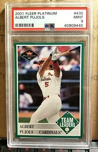 2001 FLEER PLATINUM #435 ALBERT PUJOLS PSA MINT 9 ++CENTERRING RARE HIGH GRADE - Picture 1 of 3