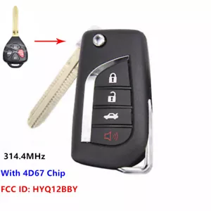 Llavero abatible mejorado con chip 4D67 para Toyota Camry 2006-2011 HYQ12BBY - Imagen 1 de 3