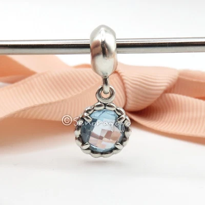 PANDORA Cool Breeze Blue Topaz Hanging Dangle Charm #791021BTP Retired - Image 1 of 4