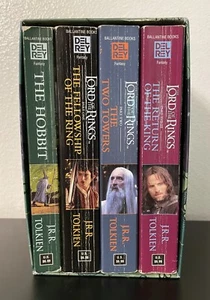 J.R.R. Tolkien The Hobbit, The Lord Of The Rings Books Box Set of 4 Del Rey 2001 - Bild 1 von 5
