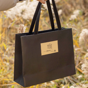 100x Soft Cloth Handles Black Shopping Merchandise Bags Birthday Parties Bag 