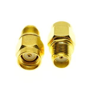 2pcs RP-SMA Male plug to SMA Female RF Connector Coaxial Adapter Copper Gilding - Zdjęcie 1 z 1