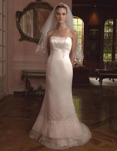 Gorgeous Casablanca Bridal Gown Style 1804, Ivory w/Gold, Crystals & Beads NWOT - Picture 1 of 5