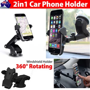 Car Phone Holder Dashboard Windshield Phone Mount Universal for iPhone Samsung - Picture 1 of 13
