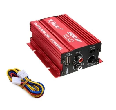 Mini amplificatore 2 ch stereo 2 canali auto 500 w usb sd mp3 fm ma-150 - Immagine 1 di 2