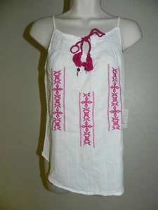 GIRL KRAZY WHITE PINK CAMI SIZE XS NWT - Picture 1 of 2