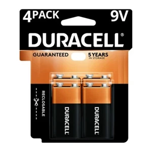 Duracell MN1604B4 Coppertop 9V Alkaline Battery - 4 Count - Picture 1 of 3