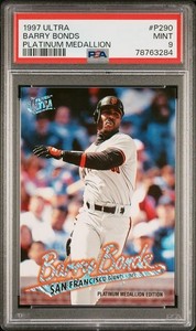 Barry Bonds 1997 Ultra Platinum Medallion #P290 PSA 9 Mint POP 1 None Higher