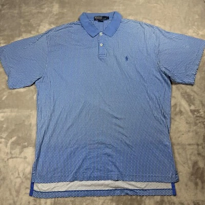 Polo Ralph Lauren Golf Polo Shirt Dotted Print Blue Short Sleeve Large - Image 1 of 4