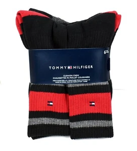 Tommy Hilfiger Cushion Crew Socks 6 Pairs, Fit Men’s Shoe Size 6-12 - Picture 1 of 4