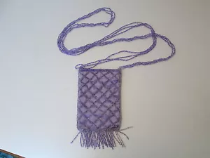 Purple Mini Beaded Evening Bag, Beaded Crossbody or Shoulder Strap, NEW - Picture 1 of 2
