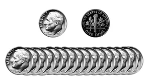 1971 S Roosevelt Dime 10c Gem Proof CN-Clad Roll 50 US coins - Picture 1 of 1