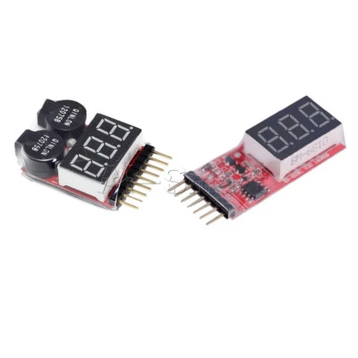 2-6S 1-8S Indicator Lipo Li-ion Battery Voltage Tester Voltage Buzzer Monitor - Image 1 of 4