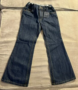 Lands End girls jeans size 7 adjustable button waist horse Embroidery NWT - Picture 1 of 7