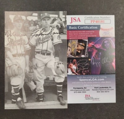 Warren Spahn & Johnny Sain JSA Certified Signed Photo MLB Boston Braves - Image 1 of 3