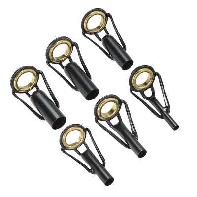 UXCELL 2-6mm Fishing Rod Tip Repair Kit, 6pcs Stainless Steel Ring Guide, Golden