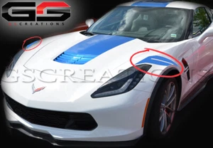C7 Corvette OEM GM Grand Sport Fender Hash Marks Vinyl Decal Tension Blue - Picture 1 of 4