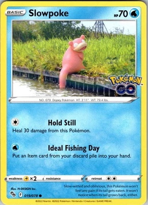 Slowpoke 019/078 Common Regular Pokemon GO NM - Image 1 of 2