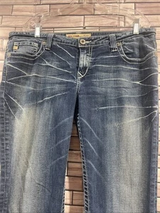 Big Star Maddie womens 34R Blue Jeans Embroidered Pockets mid rise fit denim Y2K - Picture 1 of 18