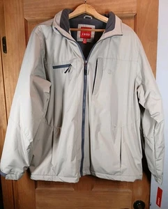 Izod Men's Jacket New W/tag XXL Beige water/wind resistant fleece lining Hooded - Picture 1 of 19