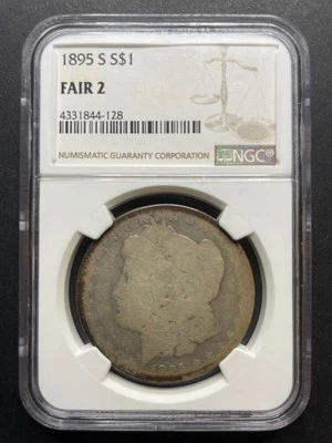 1895 S Morgan Silver Dollar $1 NGC Fair 2 Lowball Collection F2 Scarce Key Date  - Image 1 of 4