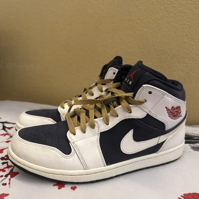 Zapatos para hombre Nike Air Jordan 1 "Phat" Mid Olympic azul blanco talla 8,5 364770-400 Foto 1 de 4