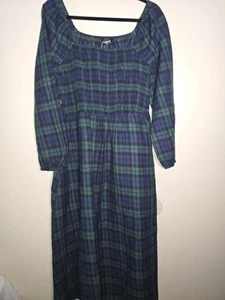 Bloomchic Plaid Midi Dress NWT Sz 12 Whimsigoth Cottagecore Preppy Praire Grunge - Picture 1 of 7