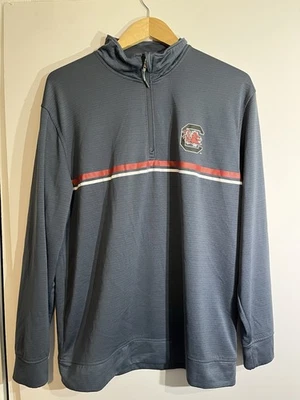 South Carolina Gamecocks Shirt Mens L Grey NCAA Football Quarter Zip Pullover - Image 1 of 4