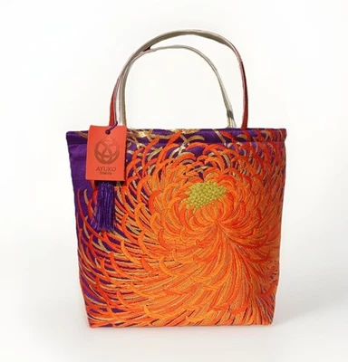 Bolsa Obi Kimono 100% Seda Única – Bolsa Tote Artesanal Japonesa Upcycled - Imagem 1 de 4