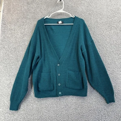 Suéter deportivo vintage Manhattan para hombre 2XL cárdigan tejido verde azulado hecho en EE. UU. AÑOS 90 Foto 1 de 4