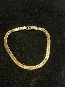 14K Gelbgold Fischgrät Armband Italien Doppel Pfeil und Bogen Punze 6g - Bild 1 von 9