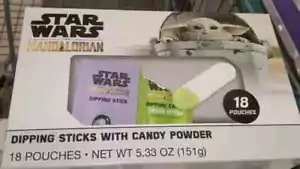 2X Star Wars Mandalorian The Child Candy Dipping Stick &  Green Apple 18 Pk NEW - Picture 1 of 1