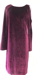 NEW $120 Adrianna Papell Textured Velvet Cold Shoulder Maroon Shift Dress Sz 4 - Picture 1 of 9