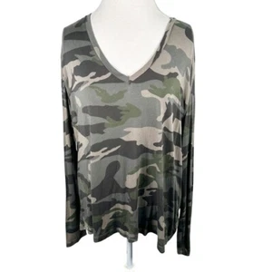 Rails Forest Camo V-Neck Knit top Long Sleeves The Sami Size XXL - Picture 1 of 8