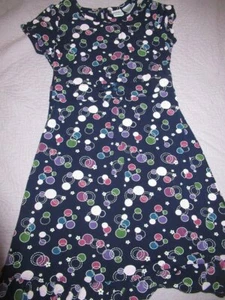 euc Talbots Kids navy colorful sphere dress girls 7 free ship USA - Picture 1 of 2