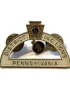 Lions International District 14-C Lions Pennsylvania Gold Tone Pin - Picture 1 of 1