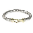 Bracelet boucle de câble David Yurman en or jaune 14 carats/argent sterling