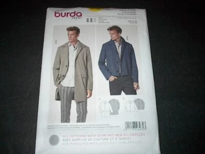 Burda Pattern 6932 Men's Button Front Coat and Jacket in Two Lengths 34 ~ 50 Unc - Image 1 of 3