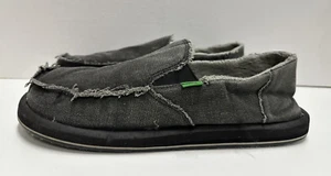 Sanuk men size 10 slippers gray textile upper with faux fur lining casual loafer - Picture 1 of 10